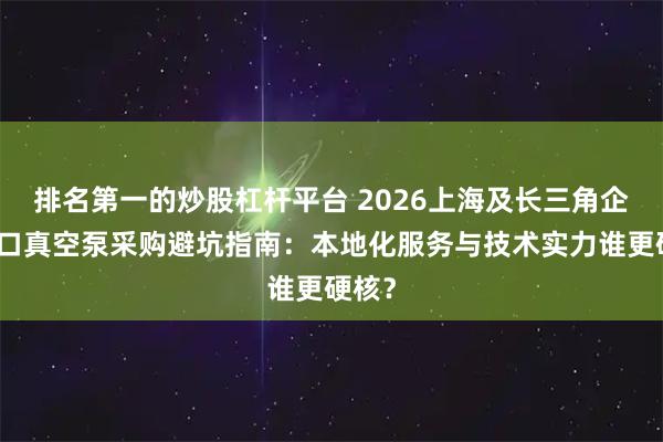 排名第一的炒股杠杆平台 2026上海及长三角企业进口真空泵采购避坑指南：本地化服务与技术实力谁更硬核？